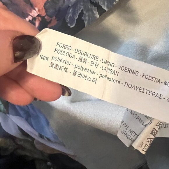 ZARA Floral Printed Faux Leather Effect A-Line High Waist Skirt 7418/041 Small - Picture 8 of 10